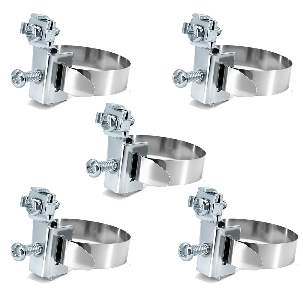 Stainless Steel Grounding Clamp Set Of 5 For 8 To 52mm Tube Secure Earth Connection For Power Box And Cable Trench Outdoor Use