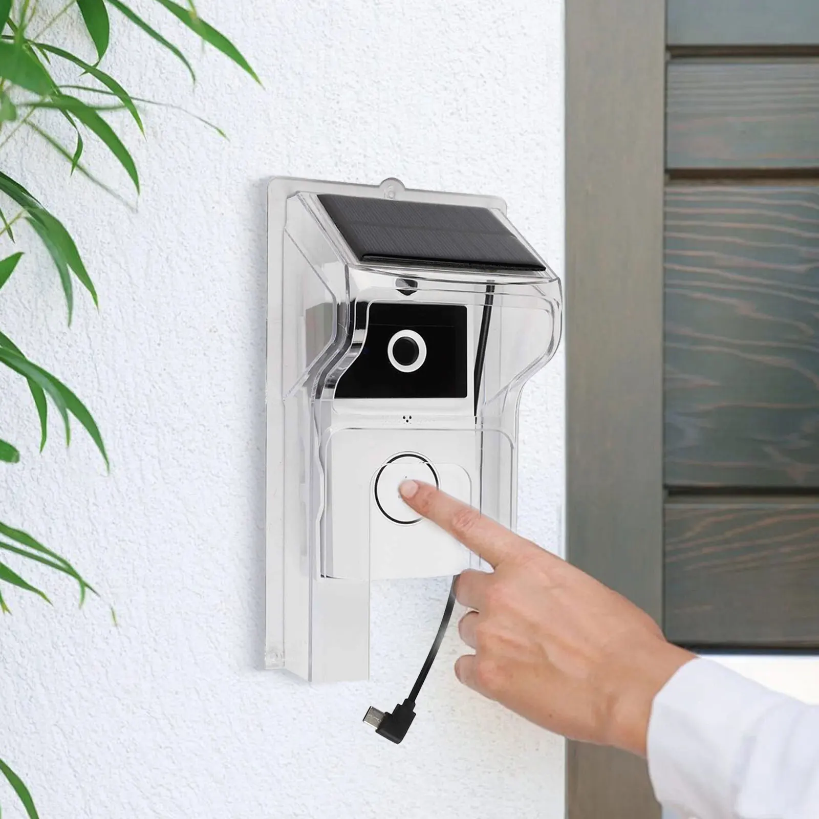 

Wifi Doorbell Solar Charging Waterproof Cover For Night Vision Two-Way Intercom Doorbell Cover Solar Panel Doorbell Intercom