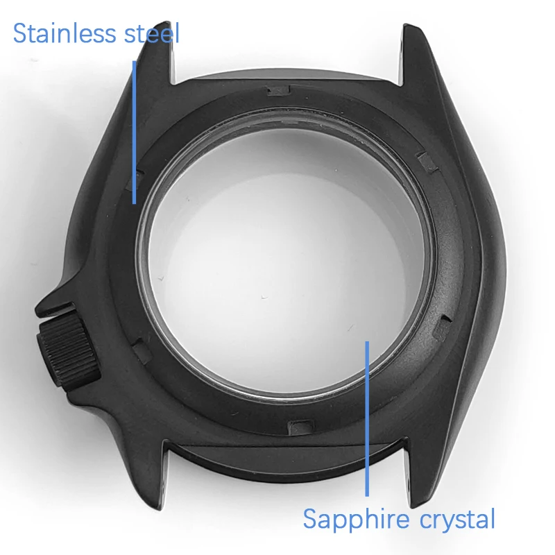 SKX 블랙 실버 스테인리스 스틸 시계 케이스, 42mm, 세라믹 베젤 삽입 사파이어 크리스탈 유리, SKX007 SKX009 NH35 모드 부품