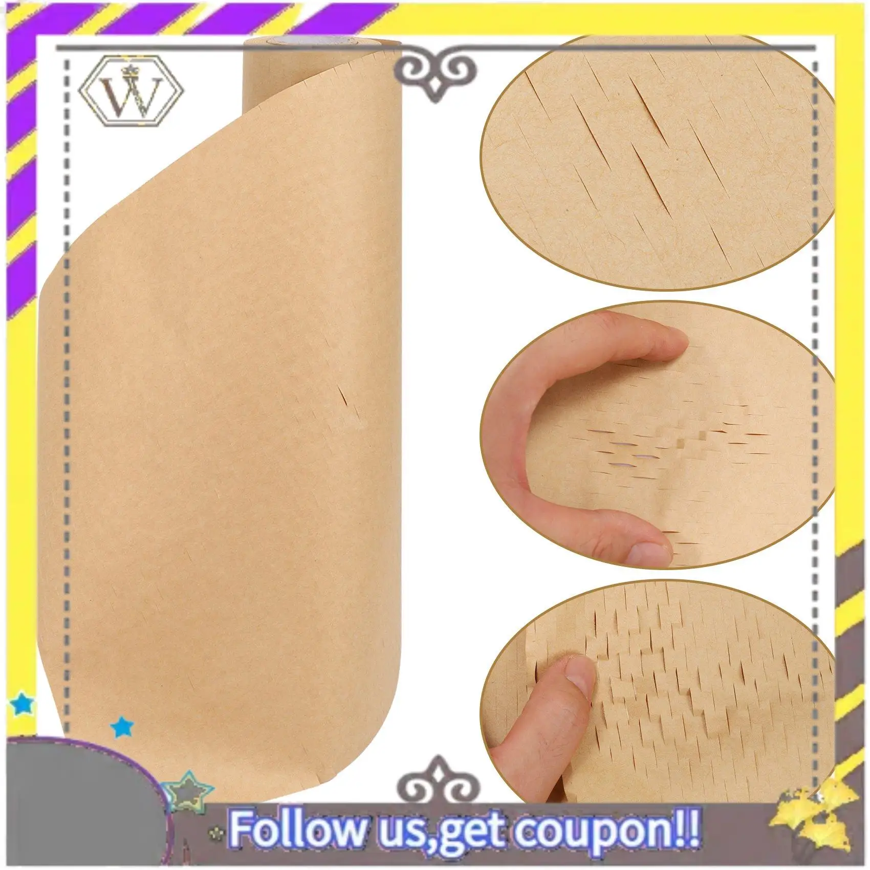 

New Honeycomb Packaging Paper Cushioning Kraft Paper Wrap Roll 11.8 Inch X 65 Feet Eco-Friendly Honeycomb Protective Wrap