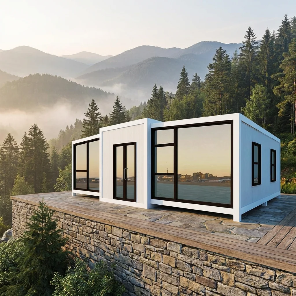 Portable Container House 20ft Waterproof Sandwich Panel Mobile Home Modular Expandable Hurricane Proof Hotel Workshop Living Low