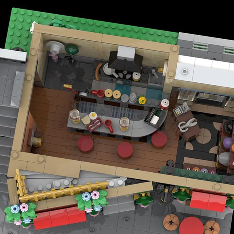 3123 قطعة MOC مستقيم تيودور نزل الزاوية وحدات نموذج اللبنات DIY بها بنفسك ألعاب إبداعية الطوب الاطفال هدايا عيد الميلاد عيد الميلاد #2