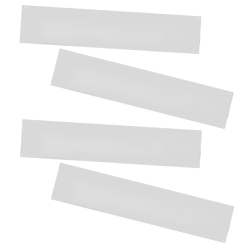 

4 Pieces Blank Polyester Banners 2x6 Feet Large Custom DIY Signs Sublimation Flags Hanging Ropes Indoor Outdoor Decor Birthday