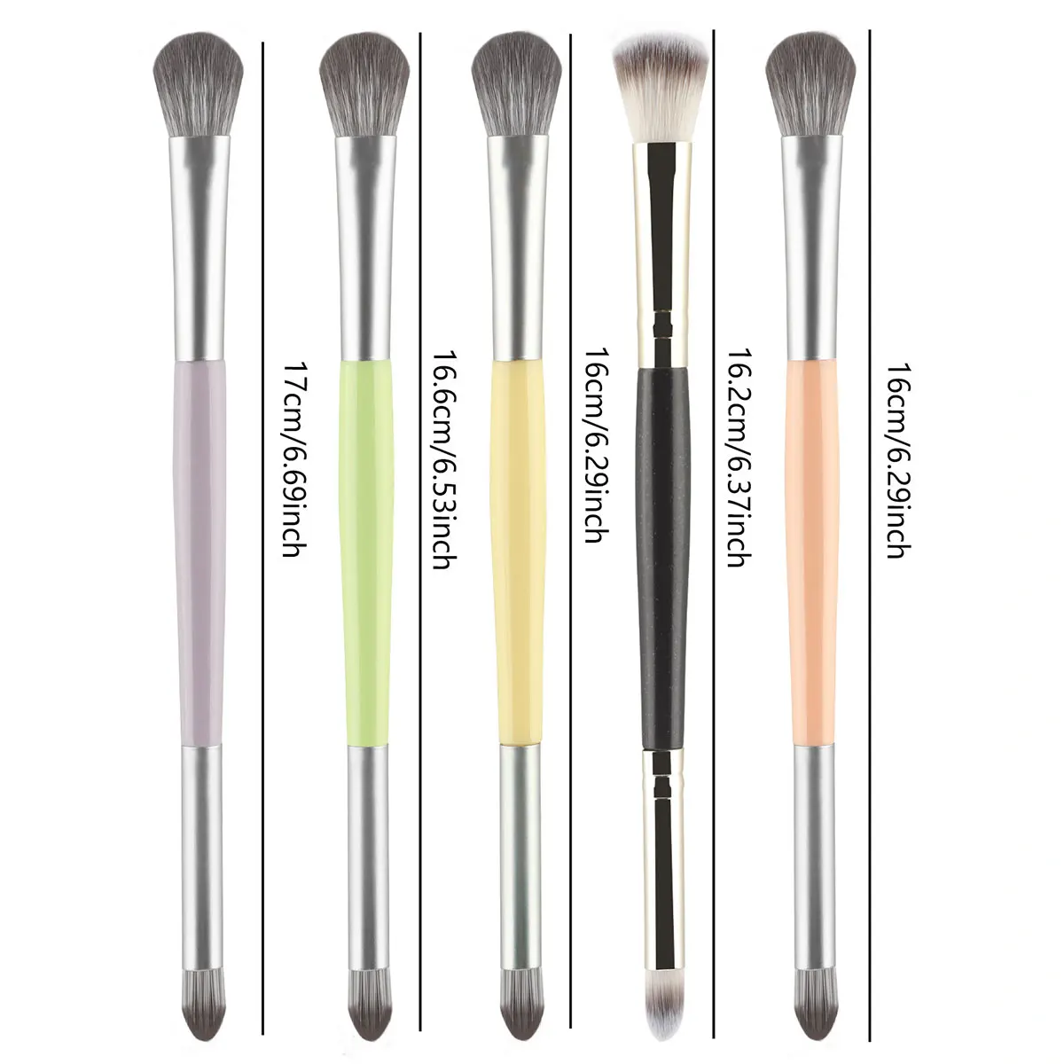 1pcs double head eye shadow brush makeup brush halo dye brush detail brush highlight brush soft fiber hair lying silkworm brush