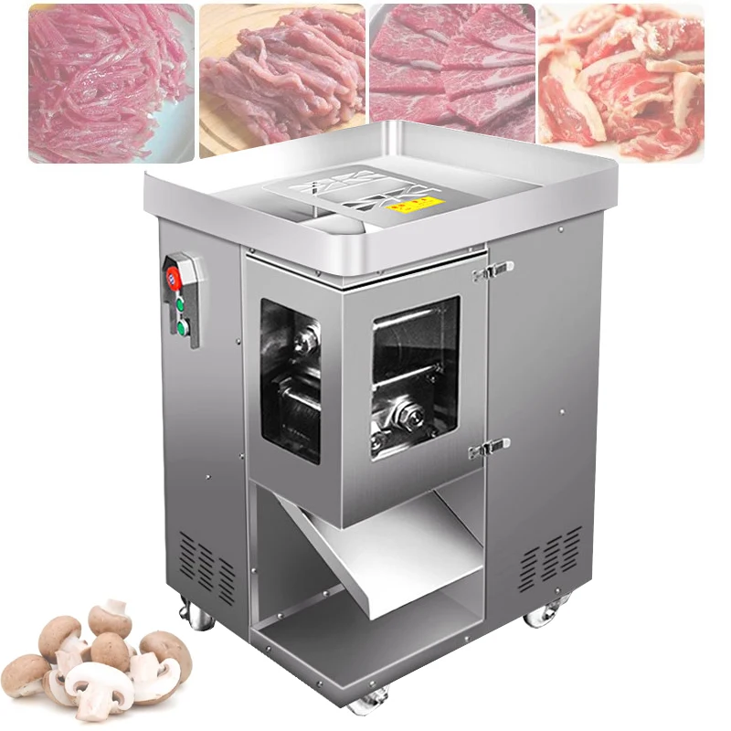 

Industrial Electric Food Slicer Fresh Meat Strip Cutter Pork Beef Meat Shredding And Slicing Machine