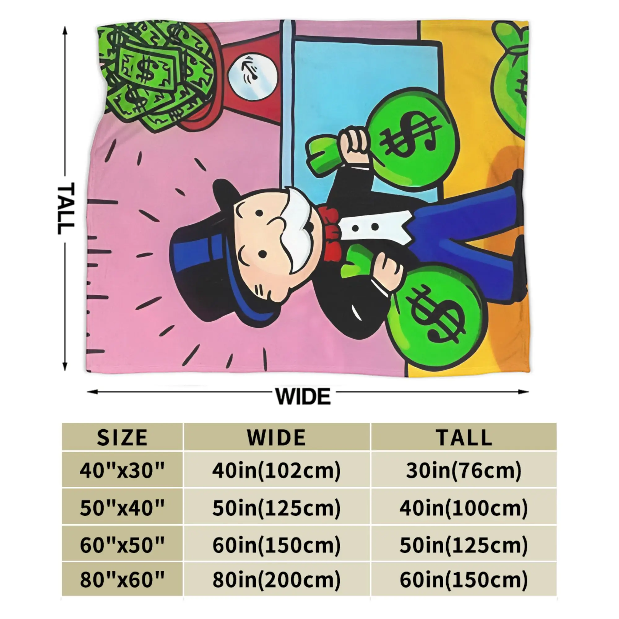 Coperta monopolicata per ragazzo ricco, dimensioni multiple, coperte super morbide e calde per divano, divano e letto