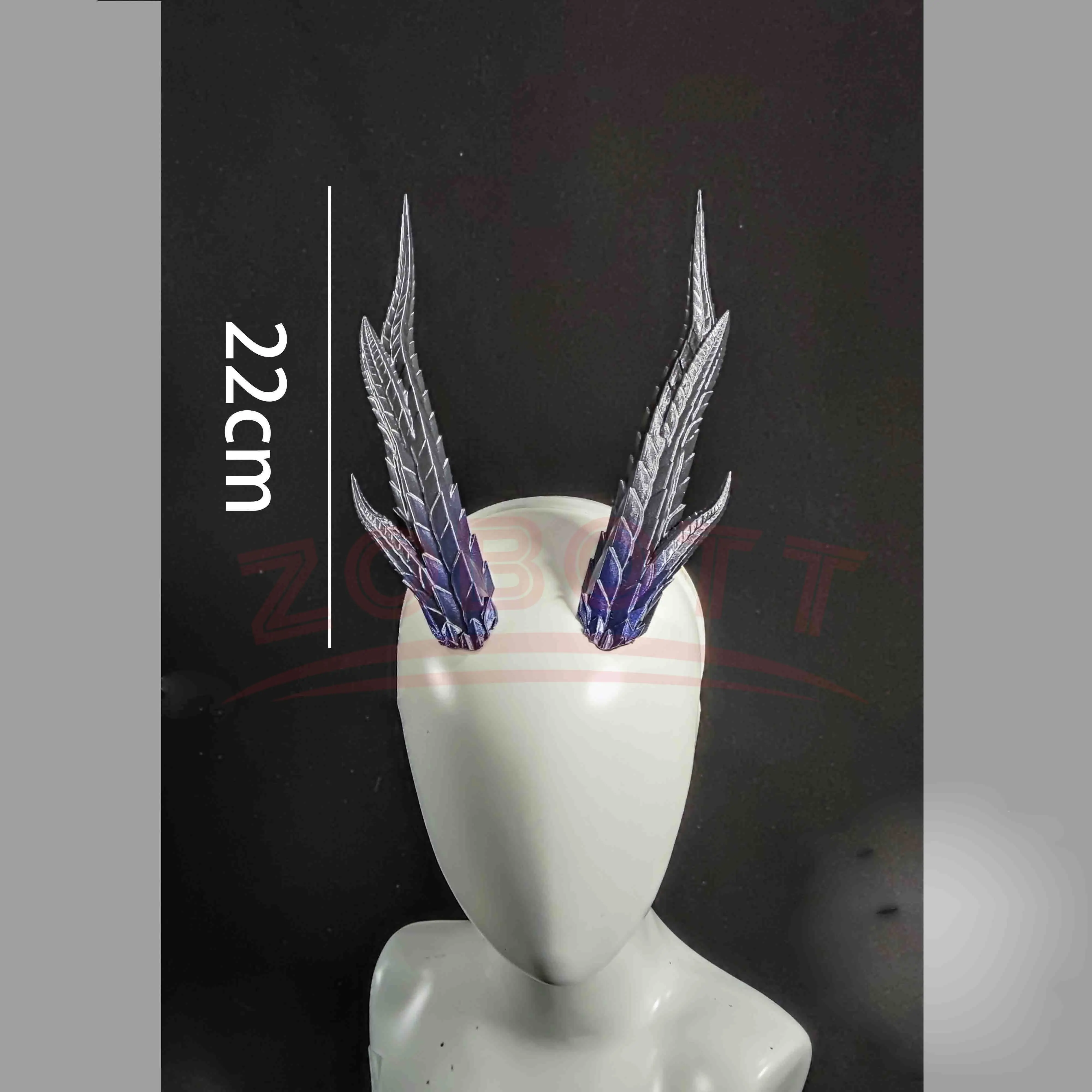 Nezha 2 Aorun التنين ملك البحر الغربي تأثيري حلي مجموعة القرن الأذن اكسسوارات ثلاثية الأبعاد PLA المعادن الأزرق مخصص الزي