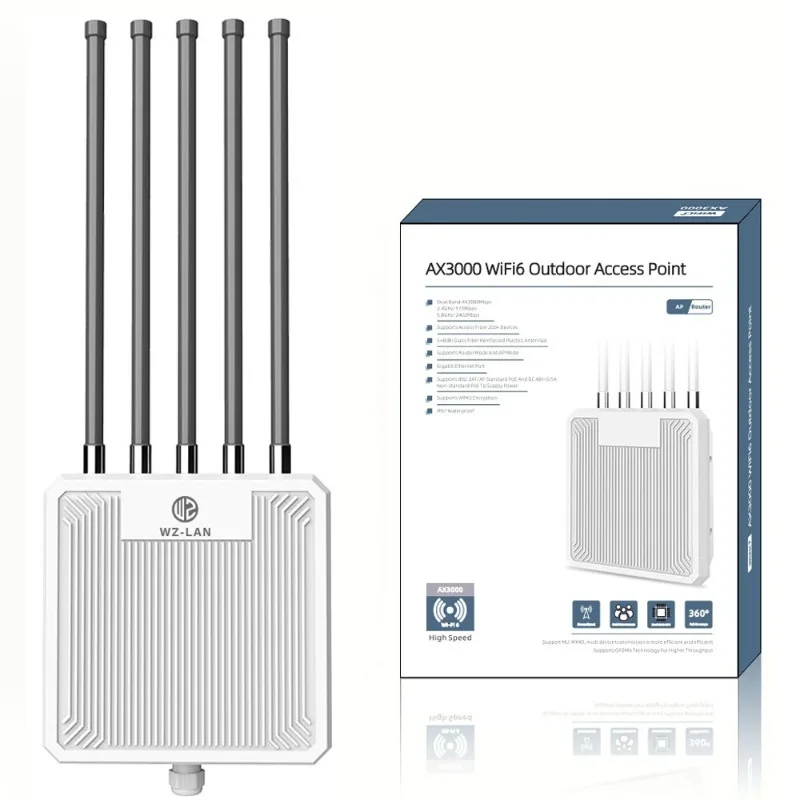 Outdoor AP omnidirectional antenna 1800M dual-band 5g wireless router IP67 protection wifi6 relay AP