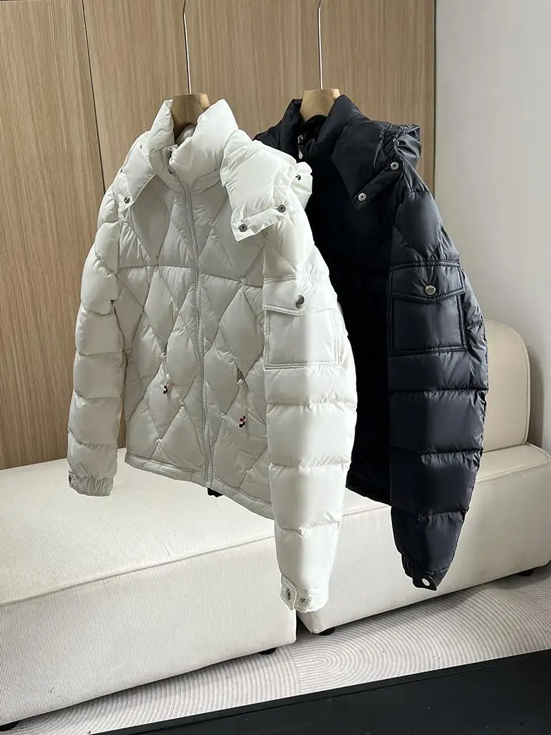 Piumino da coppia Autunno Inverno da donna con cappuccio addensato caldo piumino d'anatra bianco piumino allentato di lusso Parker capispalla