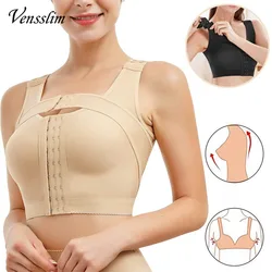 Womens Post-Surgery Front Closure Bra Posture Corrector Body Shaper Compression Push Up Shapewear with Hooks