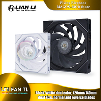 Lian Li Uni Fan TL120 TL140 Forward/Reverse Computer Case Fan, High Performance 90CFM 200-2600RPM L-Connect 3, 1 / 3 Pcs Pack