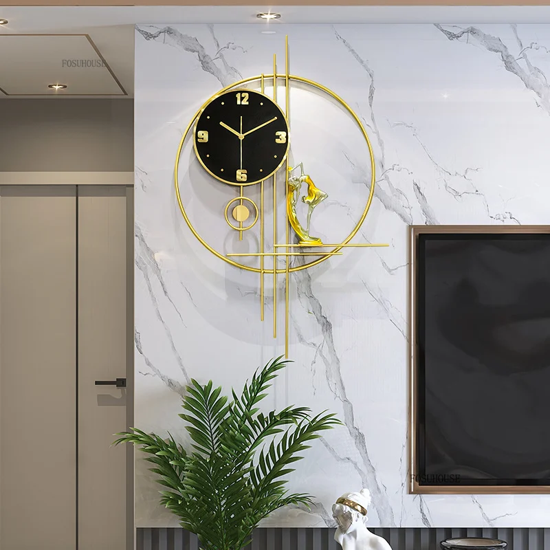 

Watch personality creativity wall hanging clock living room simple Nordic quiet quartz clock bedroom without punching