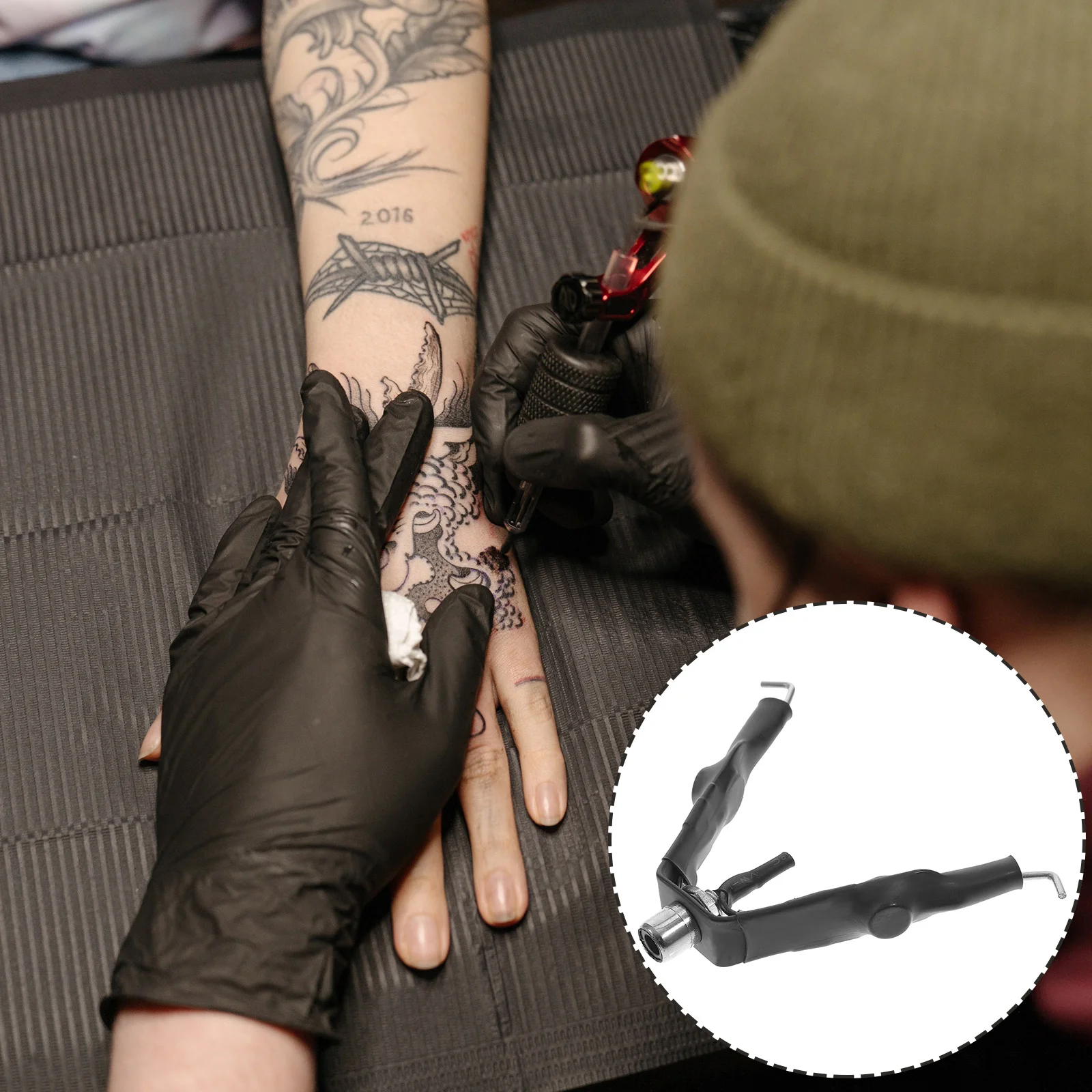 

Tattoo Hook Conversion Head To Conversion Head Interface Cable Lightweight For Machine Line Accessory Black