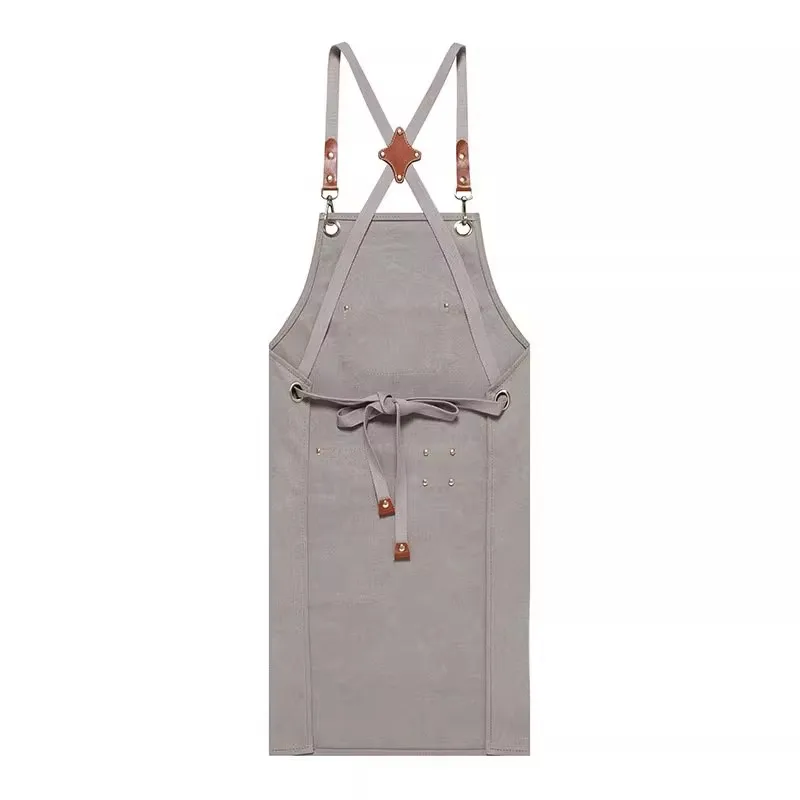 Waterproof Unisex Canvas Apron Coffee Shop Bartender Working Uniform Barber Gardener Aprons