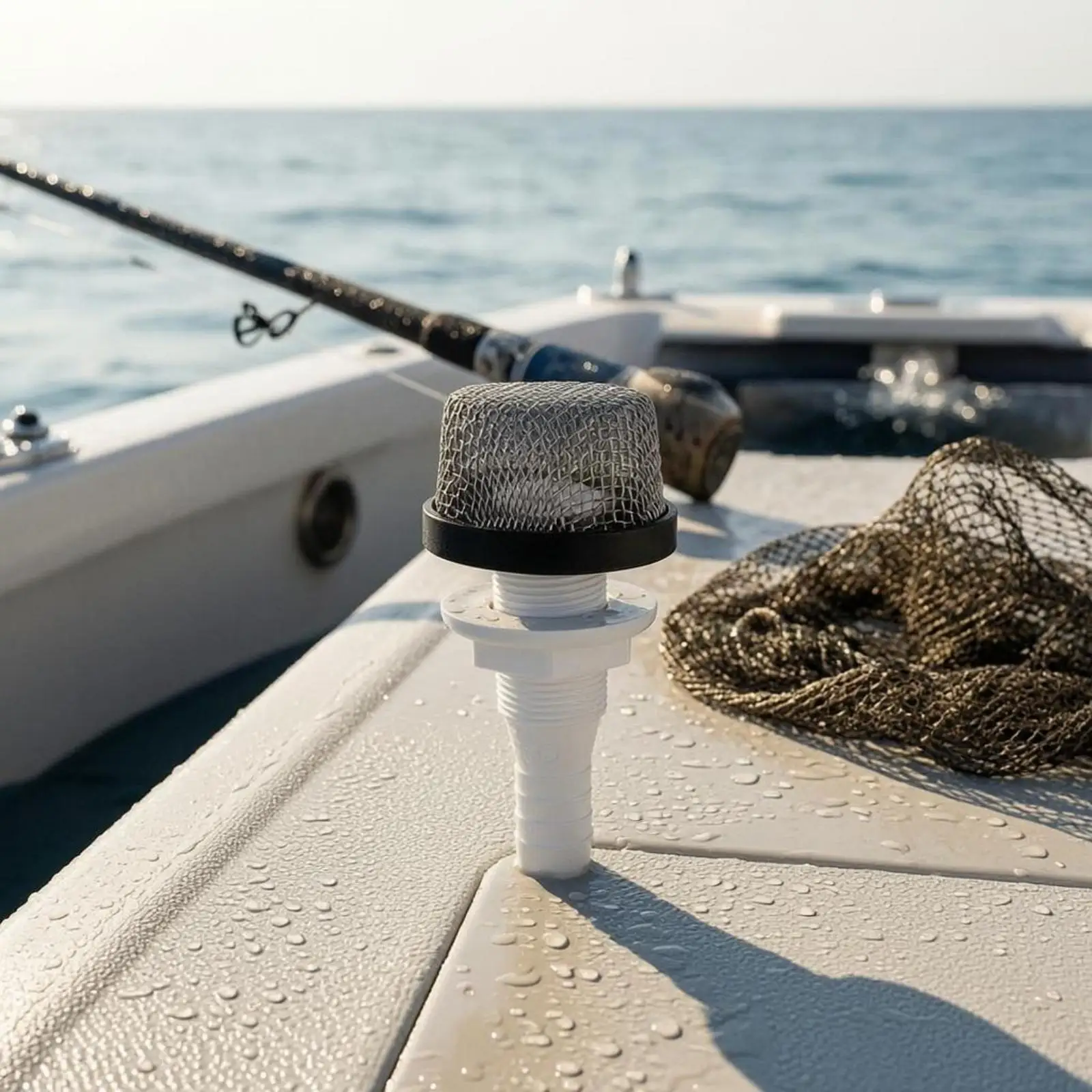 Marine Live-Well Pump Inlet Filter Hose Barb Threaded Inlet Filter White Plastic