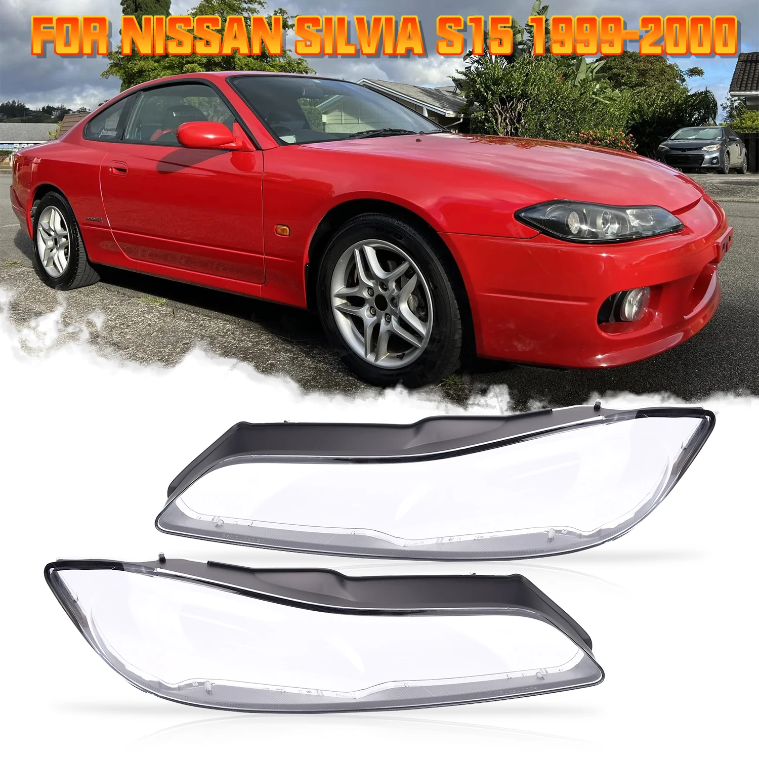 

Корпус лампы фар автомобиля подходит для Nissan Silvia S15 1999-2000, абажур, линза фары