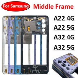 For Samsung A22 A32 4G 5G A225F A226B A325F A326B Housing Middle Frame Middle Plate Cover Repair Parts