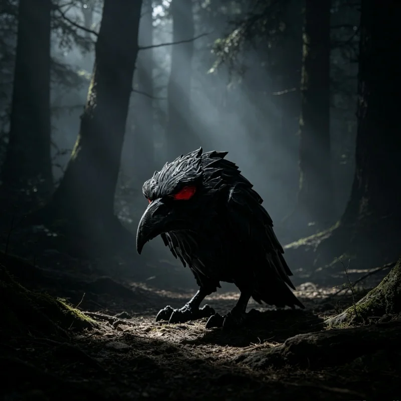 1 Piece of Cross-Border 3D Printed Dark Night Raven Statue Ornament, New High-Detail Texture Desktop Decoration, Suitable as a Gift for Halloween, Thanksgiving, or Christmas, Also Can Be Used as a Giveaway, Student Gift, Birthday Gift, Holiday Gift, Classroom Prize