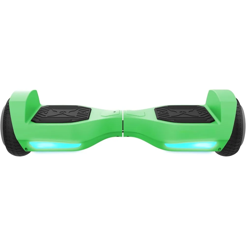 

Electric self-balancing hoverboard with 6.5-inch tires, dual 110W motors, 6 mph maximum speed, and 3-mile maximum range