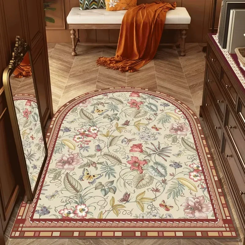 

American Style Entrance Door Mat Rural Pastoral Retro Advance Coffee Table Rug Living Room Sofa Bedroom Non-slip Carpet Alfombra