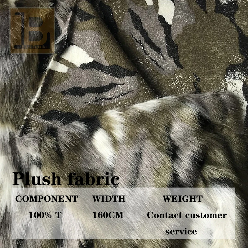 

Camouflage Jacquard Faux Fur Fabric - for Clothing Outerwear, Pillow & Crafts DlY Sewing Designer Cloth (by Meter)