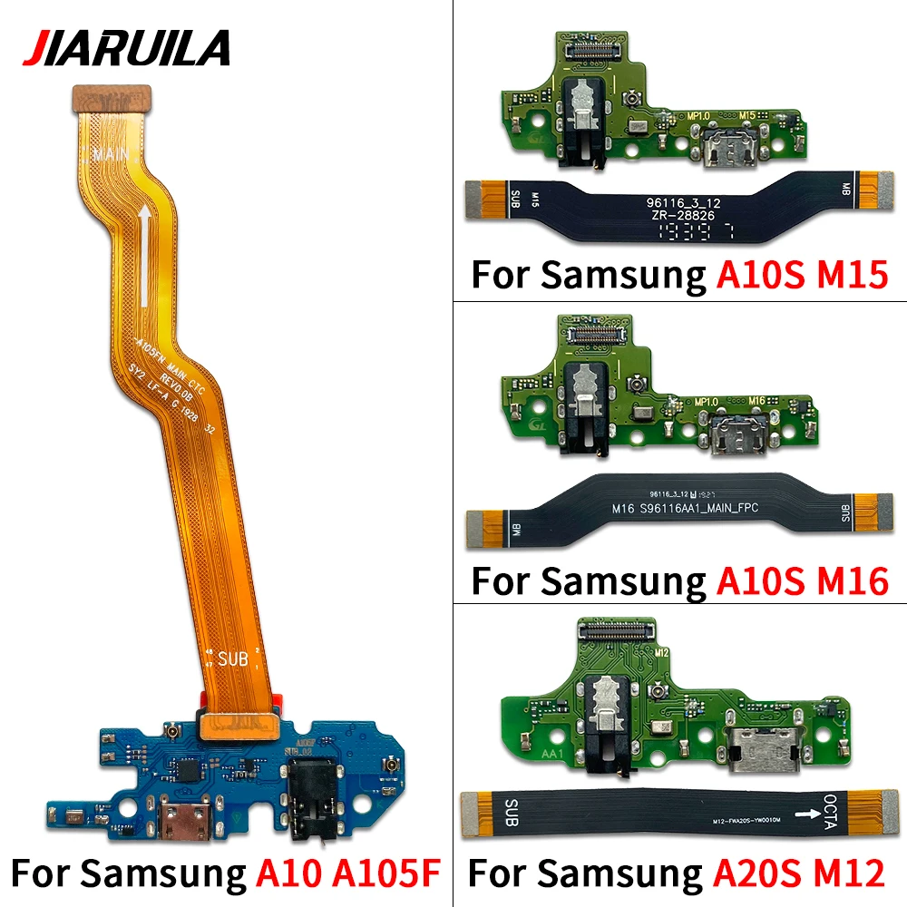 USB With Micro Charging Port Charger Dock Flex Cable With IC Microphone Board For Samsung A10 A10S M15 M16 A20S M12 M14