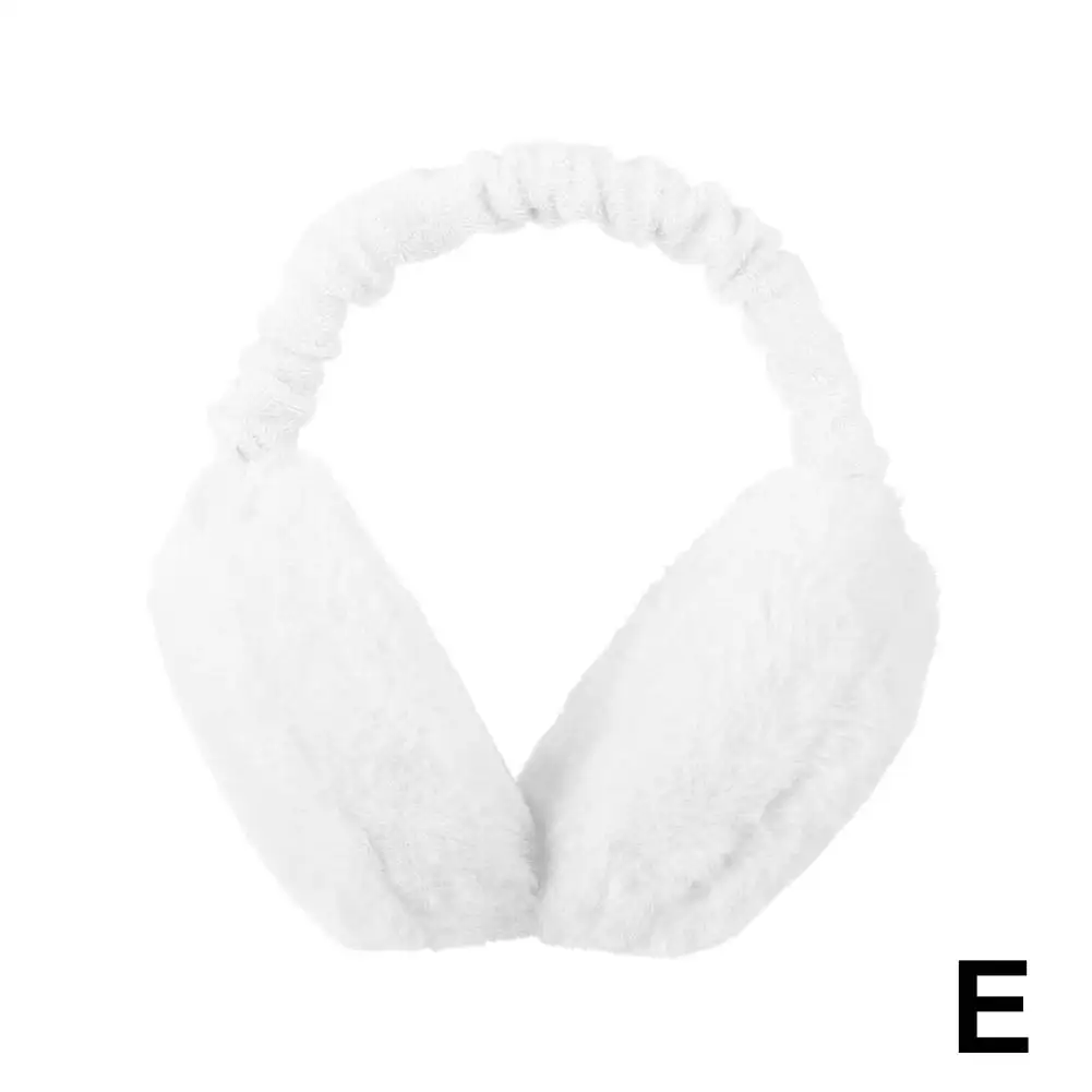 Soft Plush Ear Warmer Folding Warm Earmuffs Solid Color Comfortable Warm Earflap Winter Folding Ear Anti Freezing Muffs D8F7