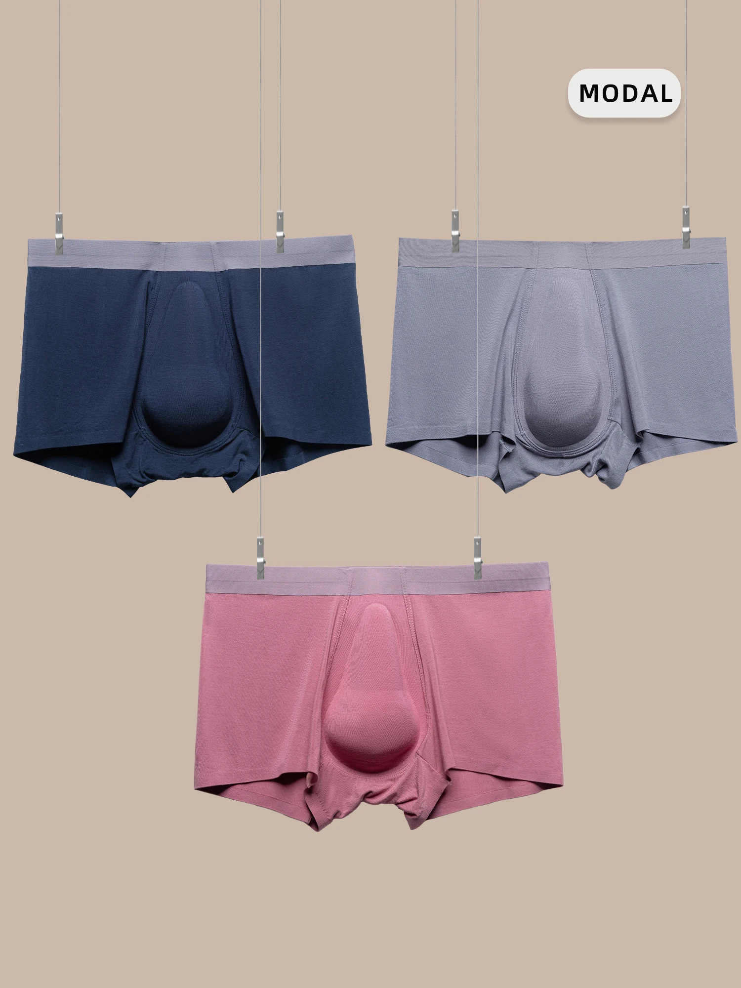 

Men's Modal 3D Latex Molded Underwear - Antibacterial Bacteria Inhibiting Space Capsule Seamless Boxer Briefs