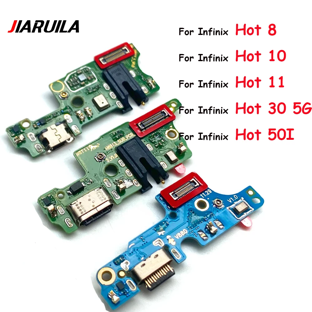 For Infinix Hot 8 X650 10 Play X682 11 30 5G 40 Pro 50I Smart 7 Spark 30C 5G USB Charging Port Dock Charger Plug Connector Board