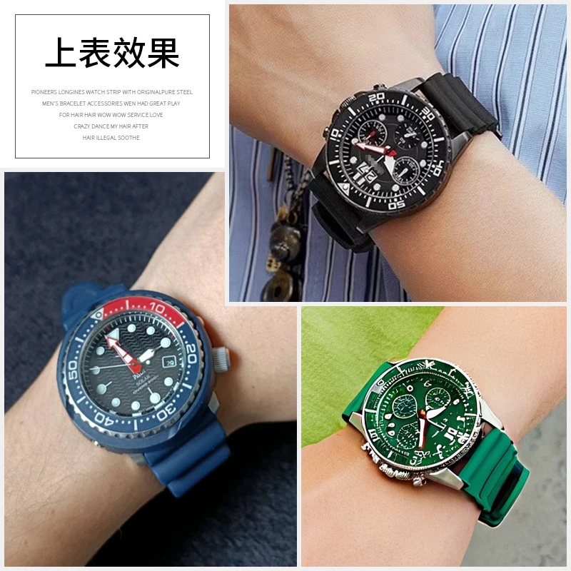 متوافق مع سوار ساعة رولكس سبمارينر دايتونا يخت ماستر GMT-Master II Datejust Sea-Dweller من السيليكون المطاطي