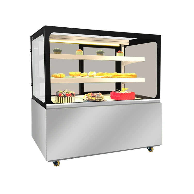 

Chinese Manufacturer Bakery Counter Refrigerated Showcase Cake Display Cabinet With Low Profile Dessert Cabinet