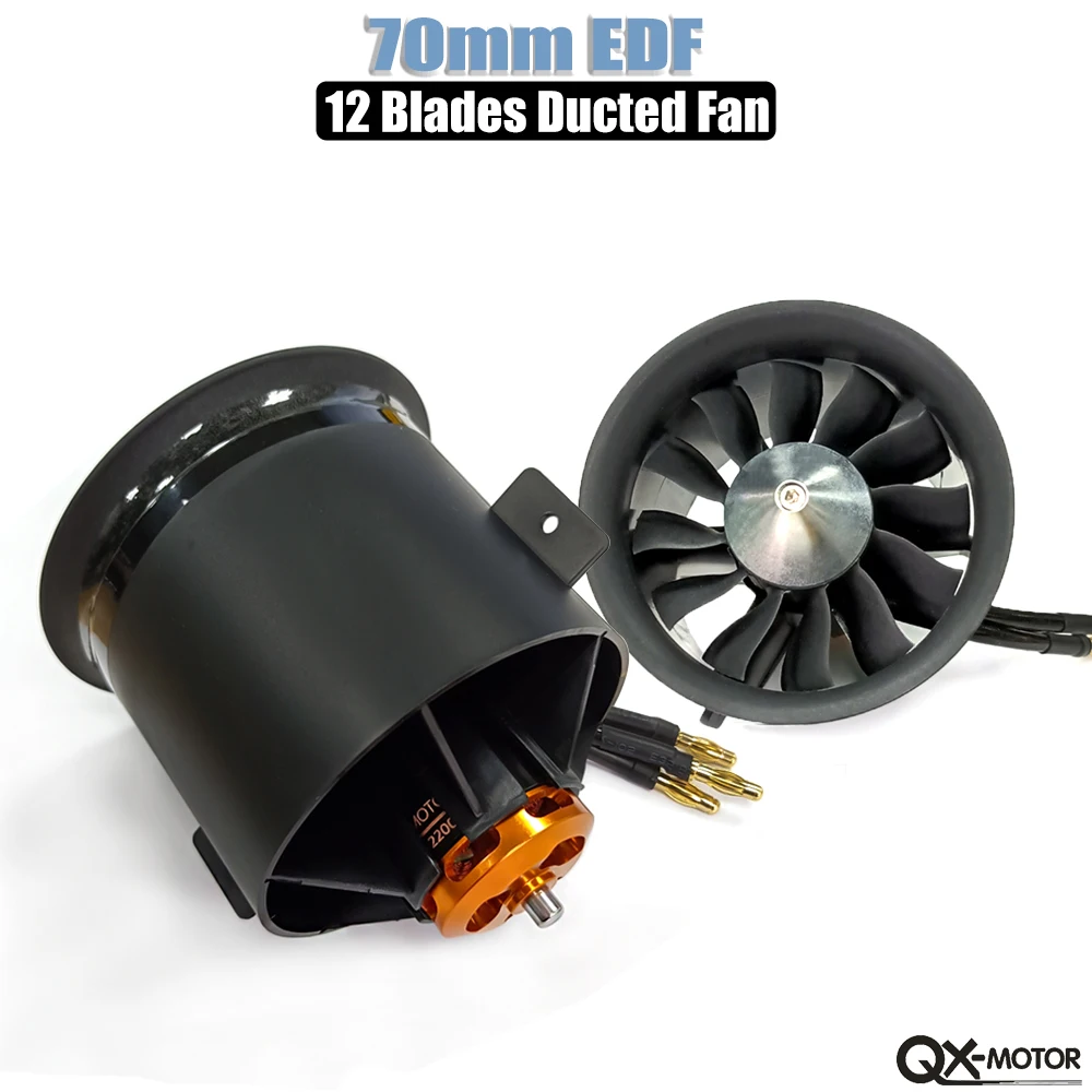 QX-MOTOR 6 Blades / 12 Blades 30mm 70mm Ducted Fan EDF with Brushless Motor for RC Multirotor Helicopter Quadcopter Drone Parts view 5