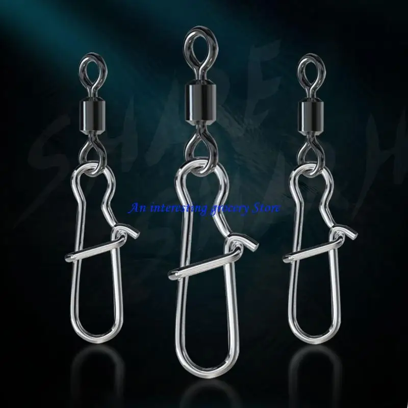 

652D 10Pcs High Strength Fishing Swivels Balls Bearing Swivels Metal Fishhooks Lures Swivels Tackle Easy to Use