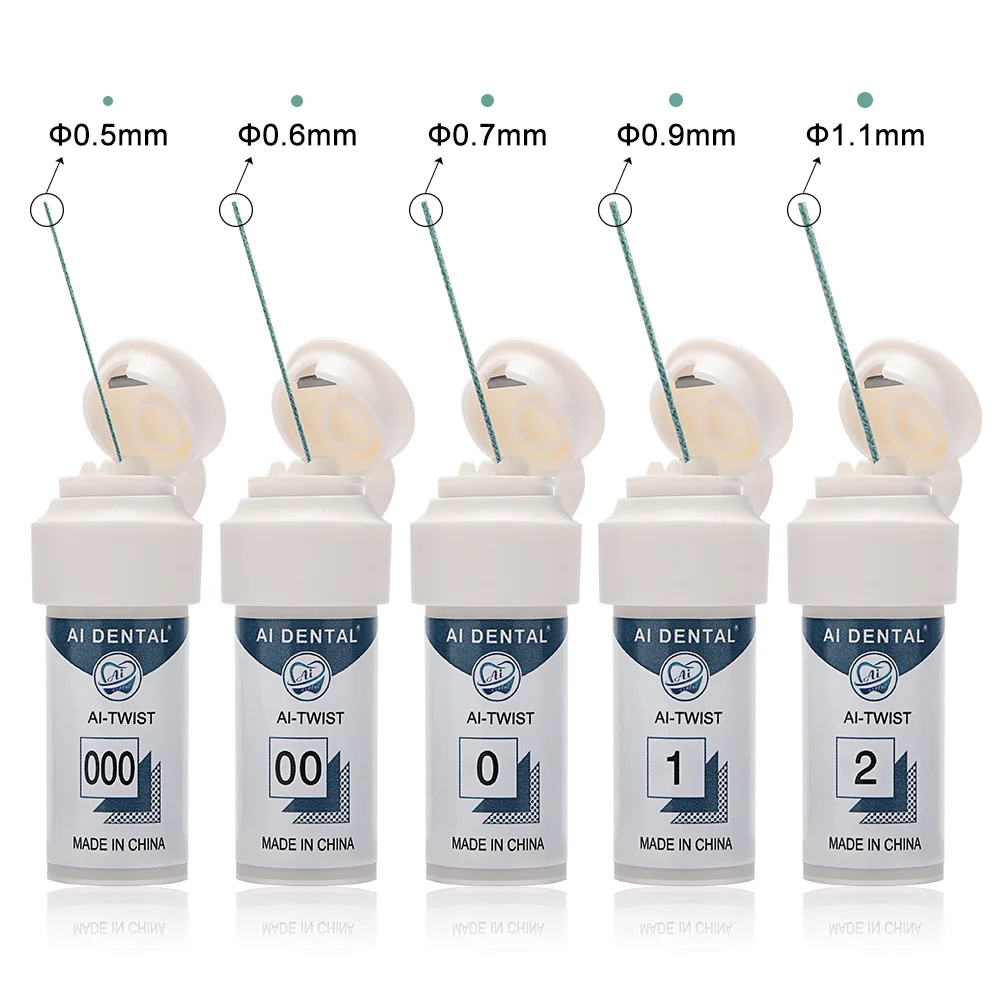 مواد توريد طب الأسنان القطن المحبوك القابل للتصرف سحب اللثة العناية بالفم خيط الأسنان خط اللثة 5 حجم اختياري