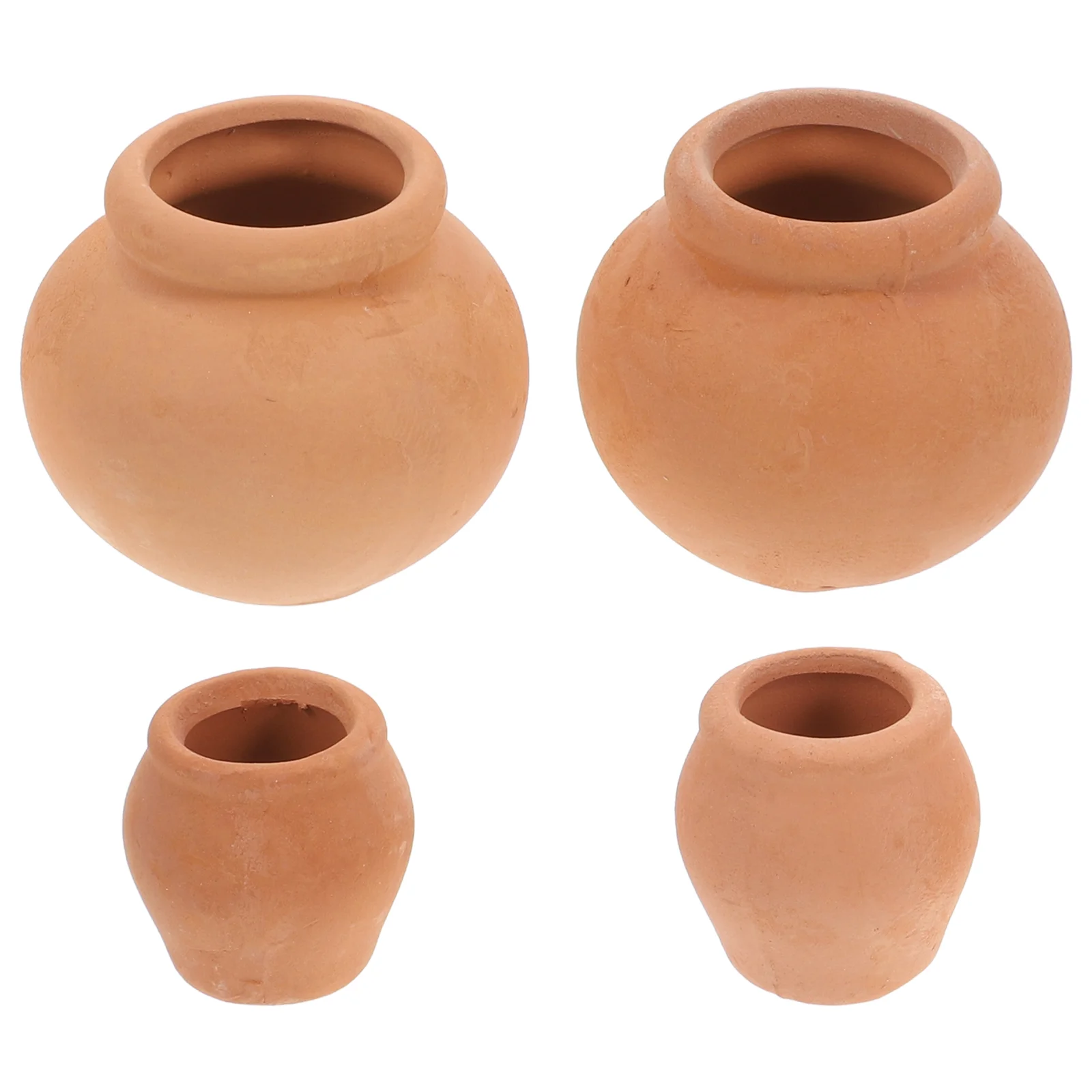 4 Pcs Mini Succulent Flower Pot Terracotta Clay Planter Set Red Brown Large Medium Size Breathable Garden Nursery