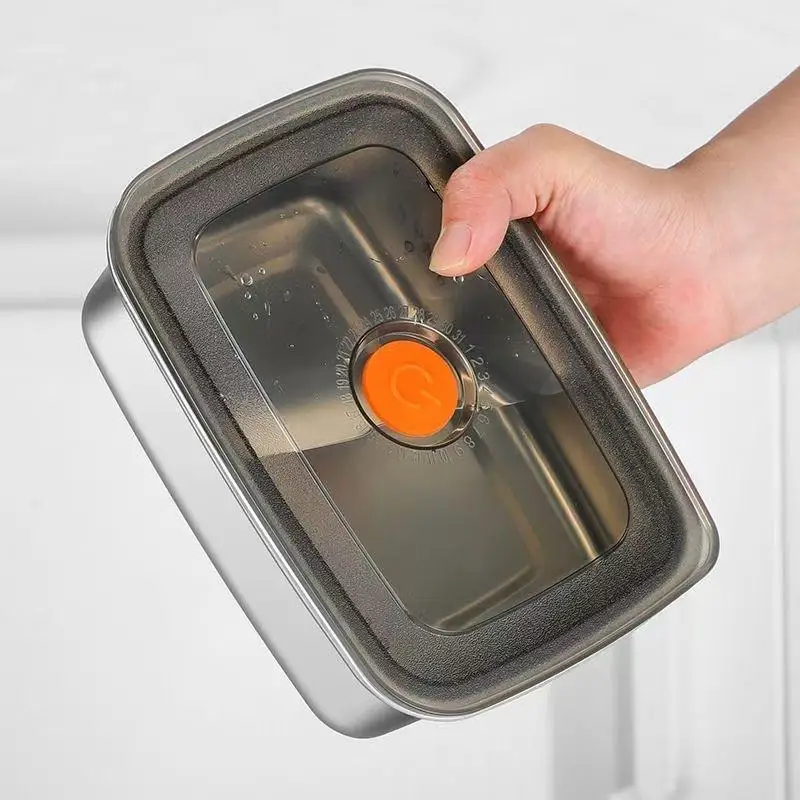 New Stainless Steel Camping Lunch Box Sealed Leak-proof Bento Box Large Capacity Refrigerator Freezer Storage Box