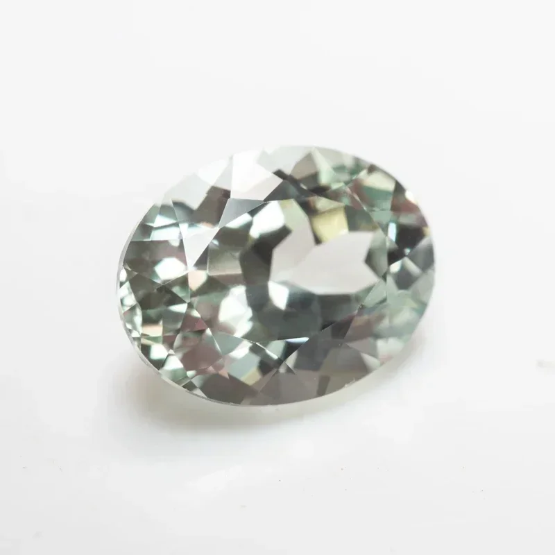 Lab-Grown Green Sapphire Oval Cut Gemstone for Jewelry Making, Optional AGL Certificate Included
