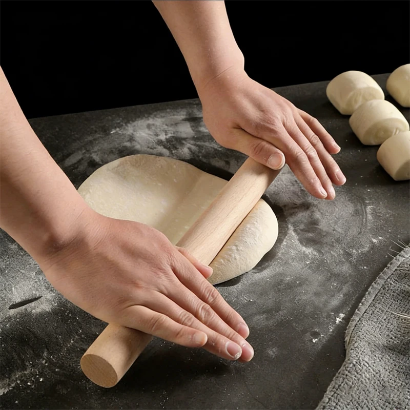 28,5 cm Buche Holz Nudelholz Gebäck Rolle Teig Roller Fondant Pasta Knödel Haut Stick Nudelholz Teig Backen Küche Werkzeug