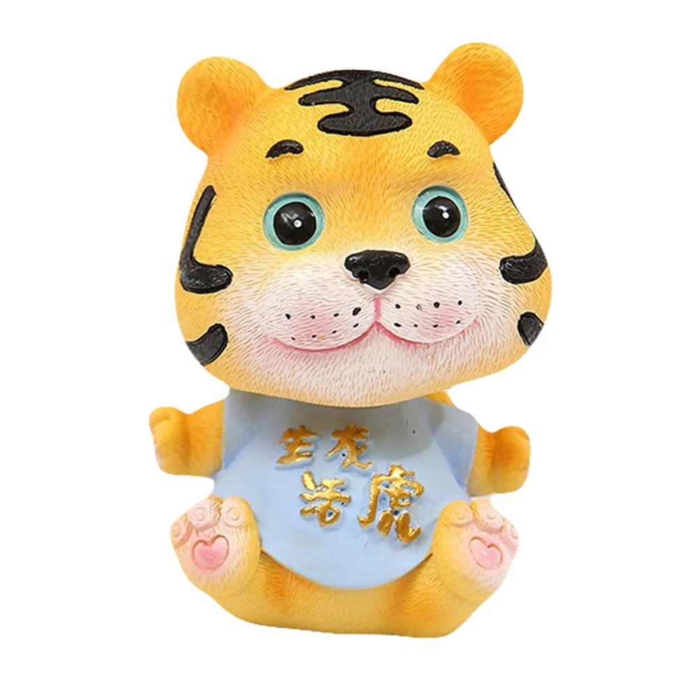 

Car Decor Tiger Bobble Head Resin Decoration Ornaments The Bubble Shaking Toy Blue Cake Toppers Souvenir Gift Girl