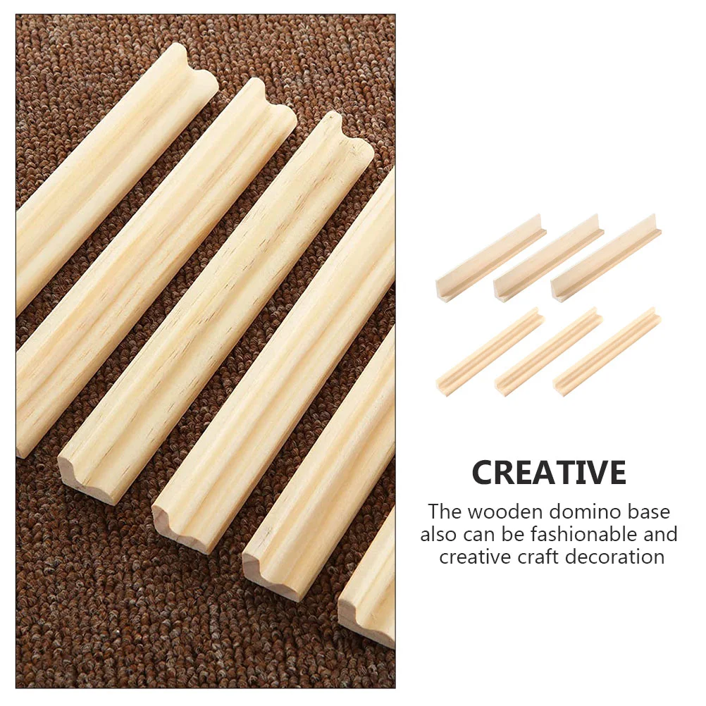 6 Pcs Domino Stand Dominoes Wooden Trays Racks Holder Bracket Desktop Bases Child Game Accessories