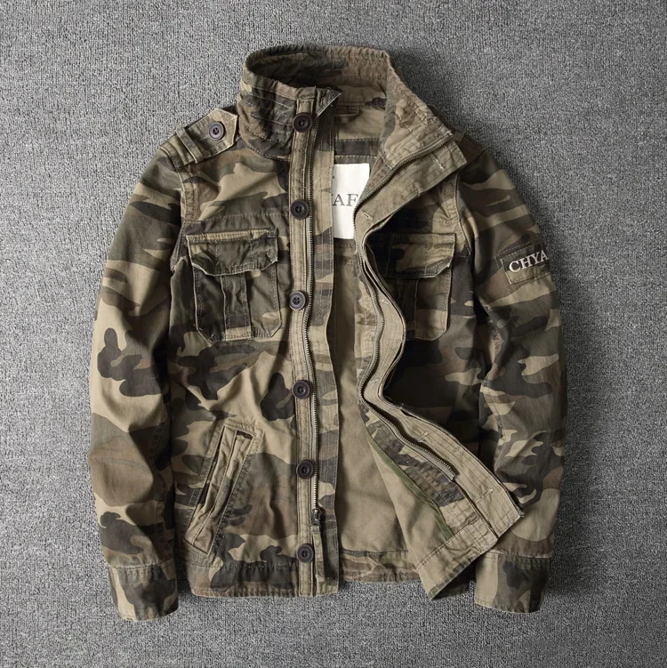 Chaqueta de camuflaje militar para hombre, ropa deportiva gruesa, abrigo de camuflaje para hombre, chaqueta de carga para trabajo al aire libre, caqui, Otoño e Invierno