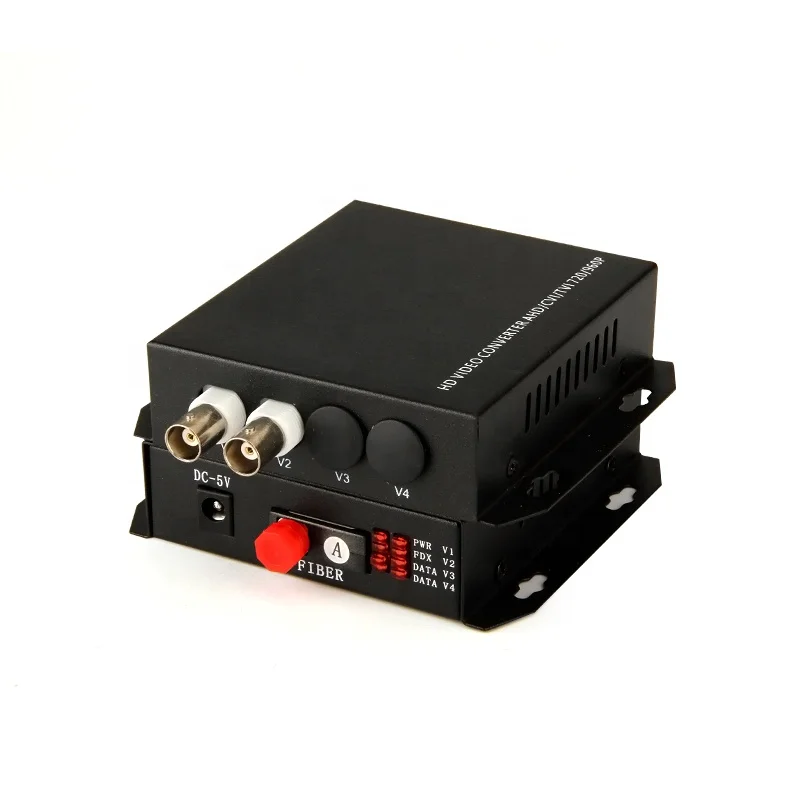 1 Pair Single Mode Single Fiber Desktop 2 Channel Fiber Optic Video Optical Converter