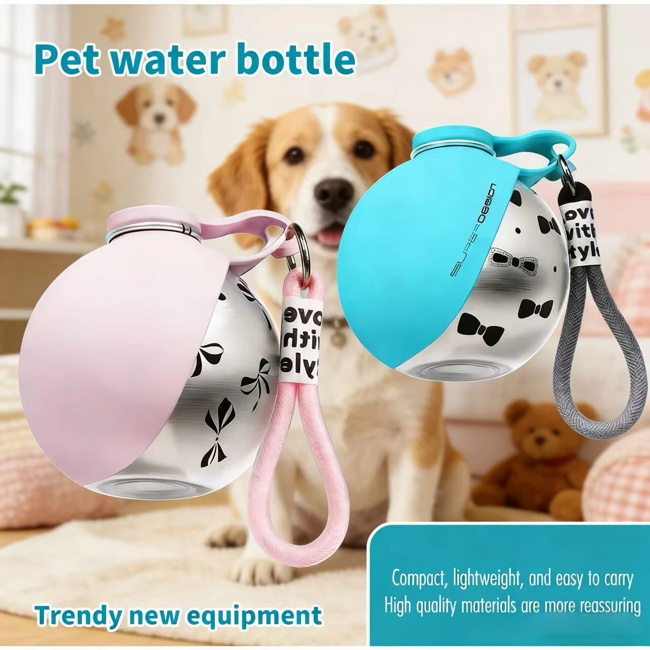 

Universal water cup for pets, cats and dogs, convenient dog water bottle, high quality, good-looking design water storage bottle
