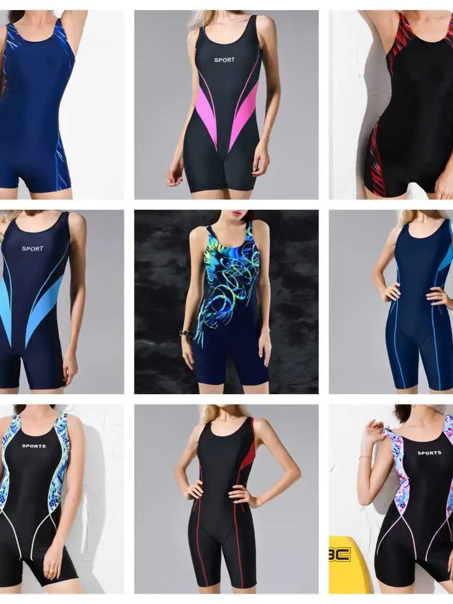 

Profional Training One-Piece Swimsuit Women's Spor Qui-Dry Conservative Belly Covering Slimming plus Size Swimming Suit