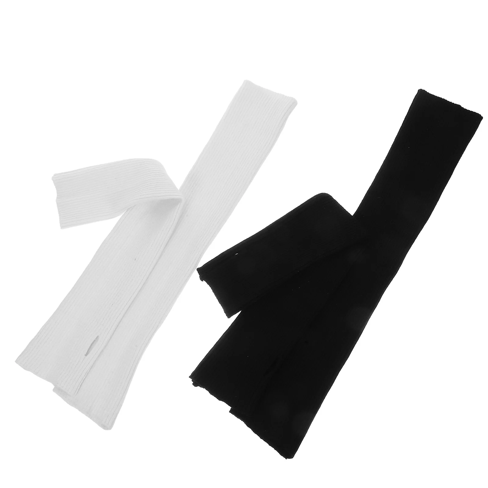 

2Pairs Warm Knit Arm Sleeves Yarn Thermal Arm Warmers Fingerless Thumb Hole Gloves Winter Outdoor Long Yarn Gloves