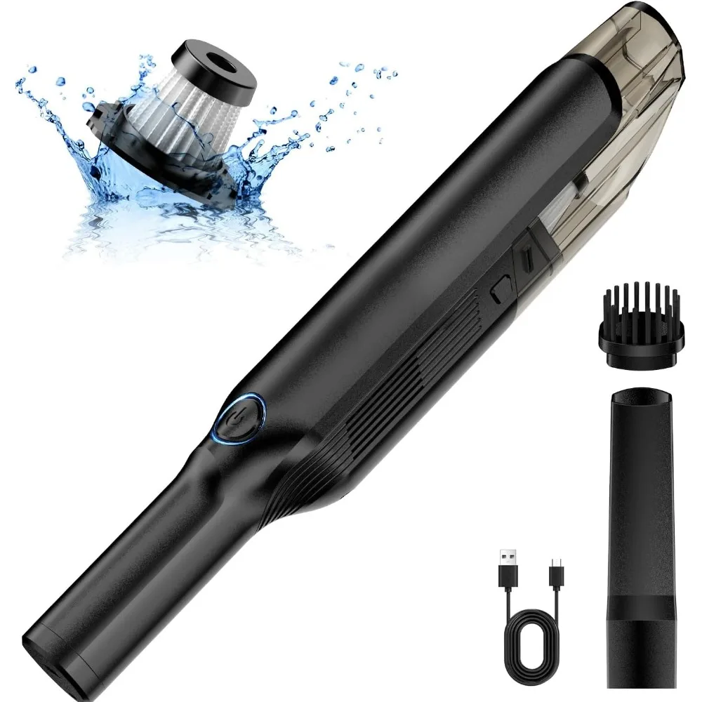Portable Handheld Vacuum Cordless, Rechargeable High Suction Power with 1 Filters, Compact Cleaner for Car, Home, Pets & Office