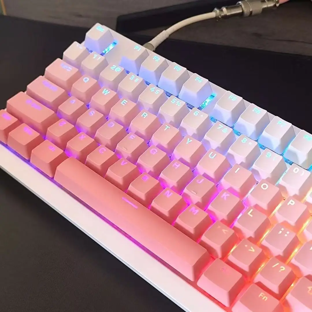 

RGB Backlit Strawberry Top PrintKeycaps 130 Keys OEM Profile Shine Through PBT Double Shot Keycaps for MX Switches Keyboards