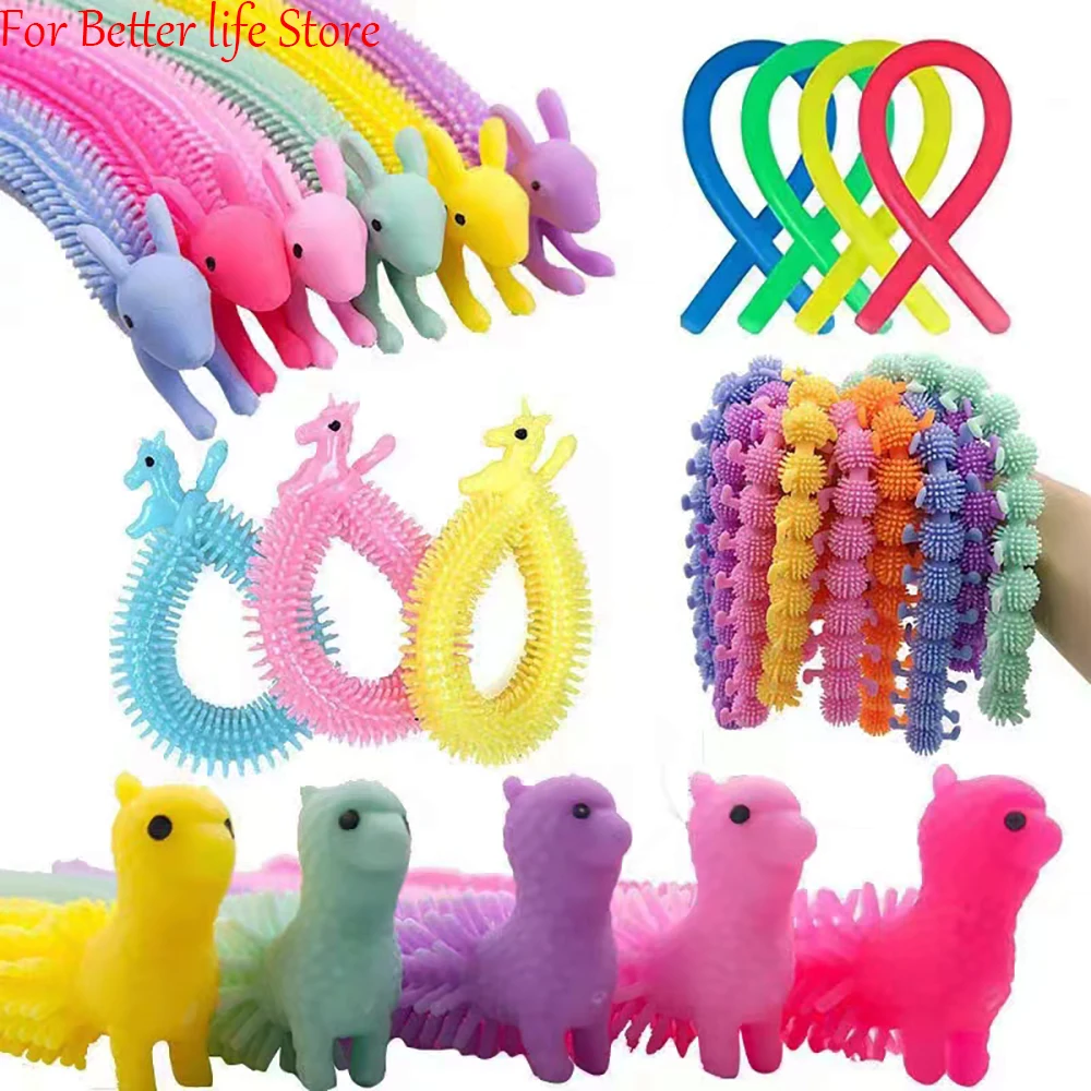 

1PCSNew Lalale Bracelet Unicorn Cute Pet Animal Caterpillar Decompression Bracelet Toy Vent Lamian Noodles Strip Soft Rubber Toy