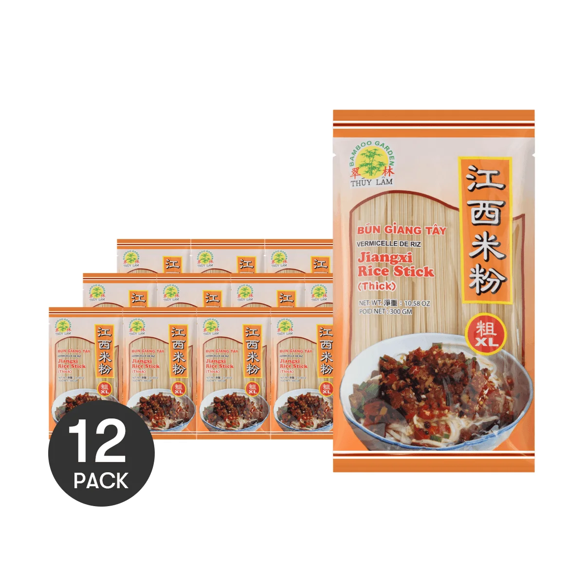 [12 PAK] stik nasi Jiangxi tebal-Mi nasi taman bambu Premium 300g x 12