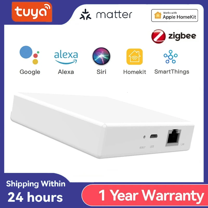 Tuya Zigbee Matter Thread Hub Zigbee Smart Home Bridge Matter Gateway Hub Siri voice control Homekit Smartthings Google Alexa